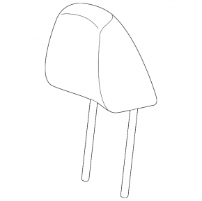 Front left headrest for VW Jetta 22-24, black fabric with white stitching