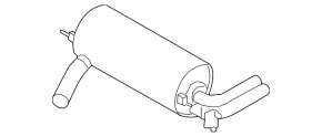 Rear muffler with barrel BMW F30 12-18 N20 for 1 pipe