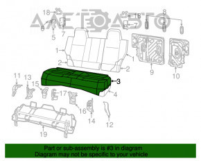 Jeep Compass 11-16 rear seat cushion, brown cloth