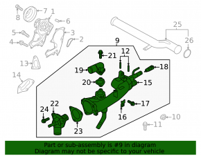 Thermostat housing Kia Sorento 19-20 3.3