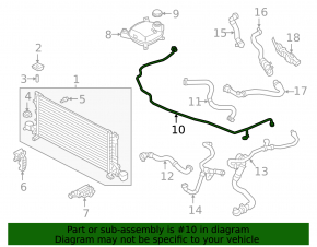 Cooling return pipe Volvo XC40 19-22