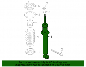 Shock absorber rear left BMW 5 F10 11-16 2.0T, 3.0T AWD