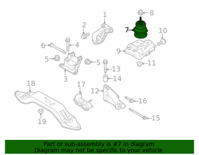 Engine mount left Subaru Outback 10-14 2.5 3.6