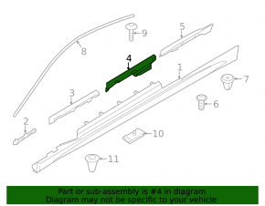 Threshold bracket right middle part BMW 4 F32 14-20 Coupe