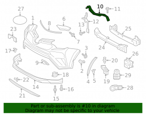 Front bumper bracket, central, horizontal, for Toyota Rav4 16-18