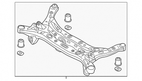 Rear subframe Hyundai Sonata 15-19 rusty