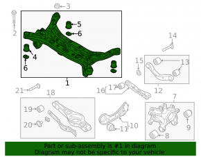Rear subframe Hyundai Sonata 15-19 rusty