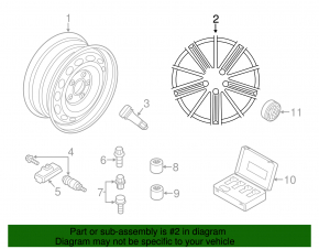 Wheel disk R18 VW Tiguan 09-16 curb