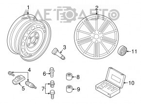 Wheel disk R18 VW Tiguan 09-16 curb
