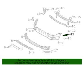 Front bumper mount, right, VW Tiguan 18-20