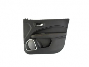Door trim card front right Jeep Compass 17- black, black leather armrest, brown stitching