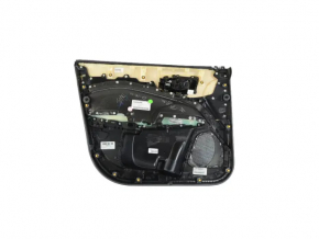 Door trim card front right Jeep Compass 17- black, black leather armrest, brown stitching