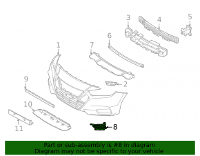 Front bumper grille left Nissan Versa 20-22