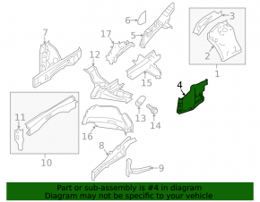 Front right mudguard Nissan Pathfinder 13-20 TYC