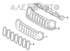 Jeep Renegade 15-18 pre-rest silver radiator grille cover