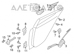 Door limiter rear right Hyundai Veloster 12-17