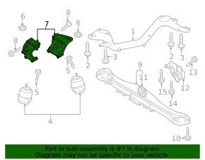 Engine bracket left Audi Q7 4L 10-15