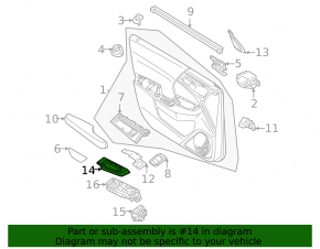 Mitsubishi Outlander 22-25 front left window lift control trim panel with carbon fiber finish, broken mount
