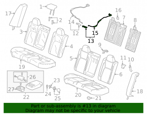 Left rear seat recline lever with lock for Honda Clarity 18-21 USA