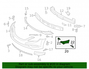 Front Bumper Air Duct Left Hyundai Sonata 14