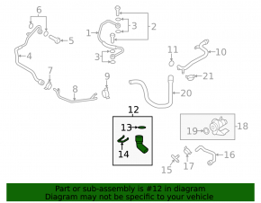 Lower cooling pipe Audi A4 B8 09-16 2.0T