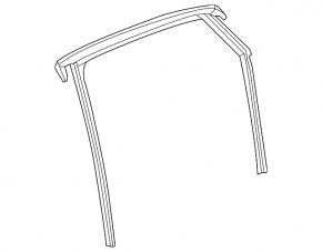 Rear left glass seal with molding for Audi A3 8V 16-18 5d, black