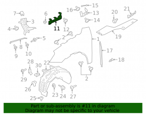 Front fender bracket, upper left, Porsche Cayenne 19-23