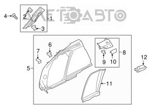 Rear window trim left Porsche Macan 15- rear black
