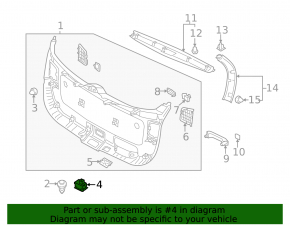 Internal trunk lid opening button Kia Sorento 14-15 rest