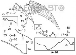 Left hood bumper bracket Ford C-max MK2 13-18