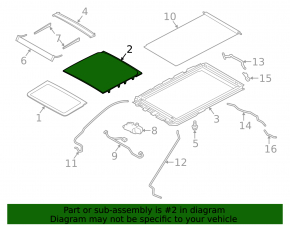 Lincoln MKC 15-19 rear sunroof glass