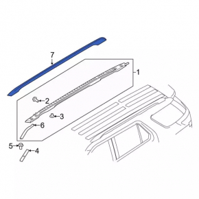 Railing longitudinal right Ford Explorer 16-19 rest chrome