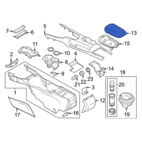 Ford Mustang mk6 15 armrest - leather, black