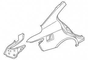 Quarter wing rear left Infiniti Q50 14-20