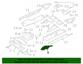 Front left underbody protection for Porsche Cayenne 19-23 small