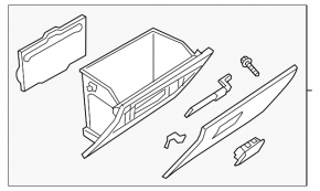Mazda CX-9 16-23 glove compartment, black