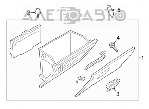 Mazda CX-9 16-23 glove compartment, black