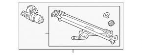 Windscreen wiper linkage with motor for VW Jetta 19-24