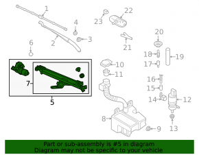 Windscreen wiper linkage with motor for VW Jetta 19-24