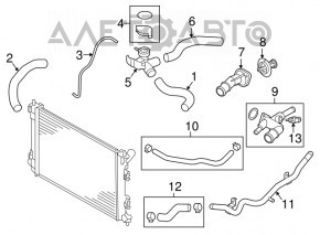 Cooling pipe lower Hyundai Elantra UD 11-16