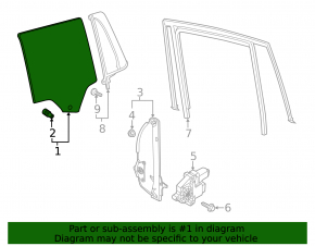 Rear right door glass for VW Atlas 18-25