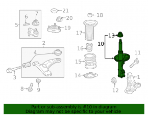 Front right shock absorber for Toyota Prius 50 19-22 AWD, rusty