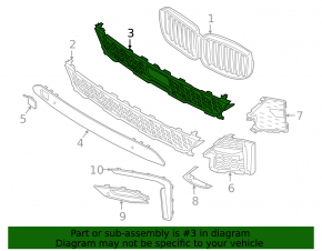 BMW X7 G07 19-22 front bumper lower grille with radar, M-Sport