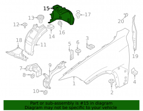Front right rear fender liner for BMW iX 21-25