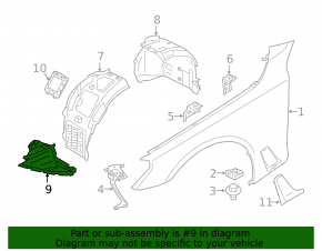 Front left mudguard lower part BMW 7 G11 G12 16-19 M-Sport