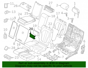 Rear seat backrest trim, 2nd row, left, BMW X7 G07 19-22, Vernasca leather, 6 seats, Schwarz
