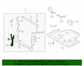 Subaru Outback 10-14 Hood Lock Plate