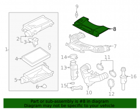 Front underhood trim air intake Lexus LS460 07-17