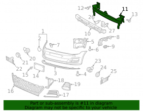 Front bumper reinforcement VW Golf 15-