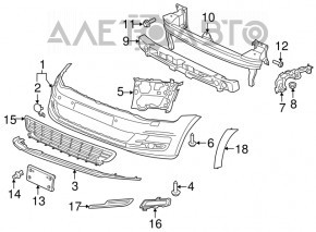 Front bumper reinforcement VW Golf 15-